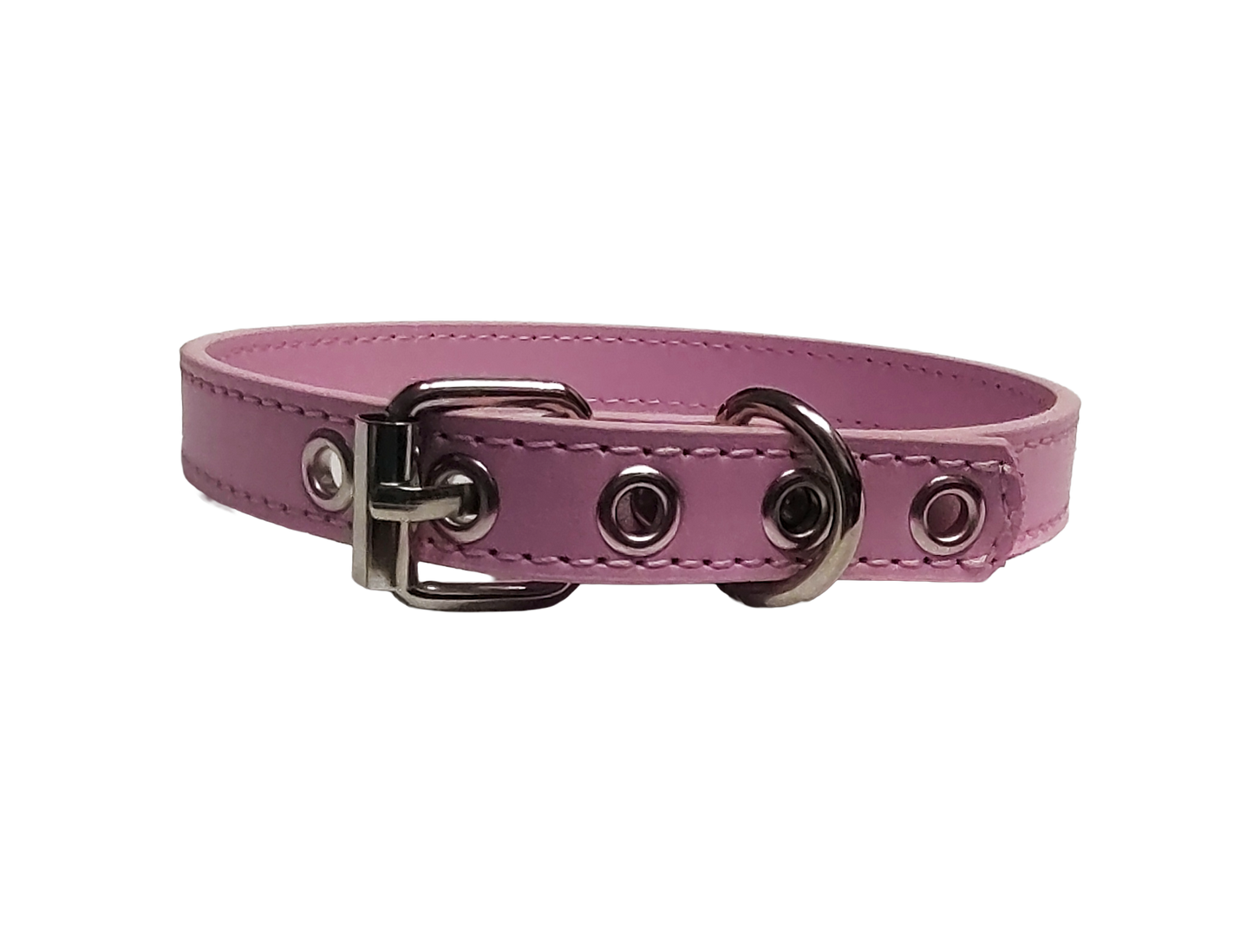 Bubblegum Static Collar - Pink Faux Leather Choker Collar