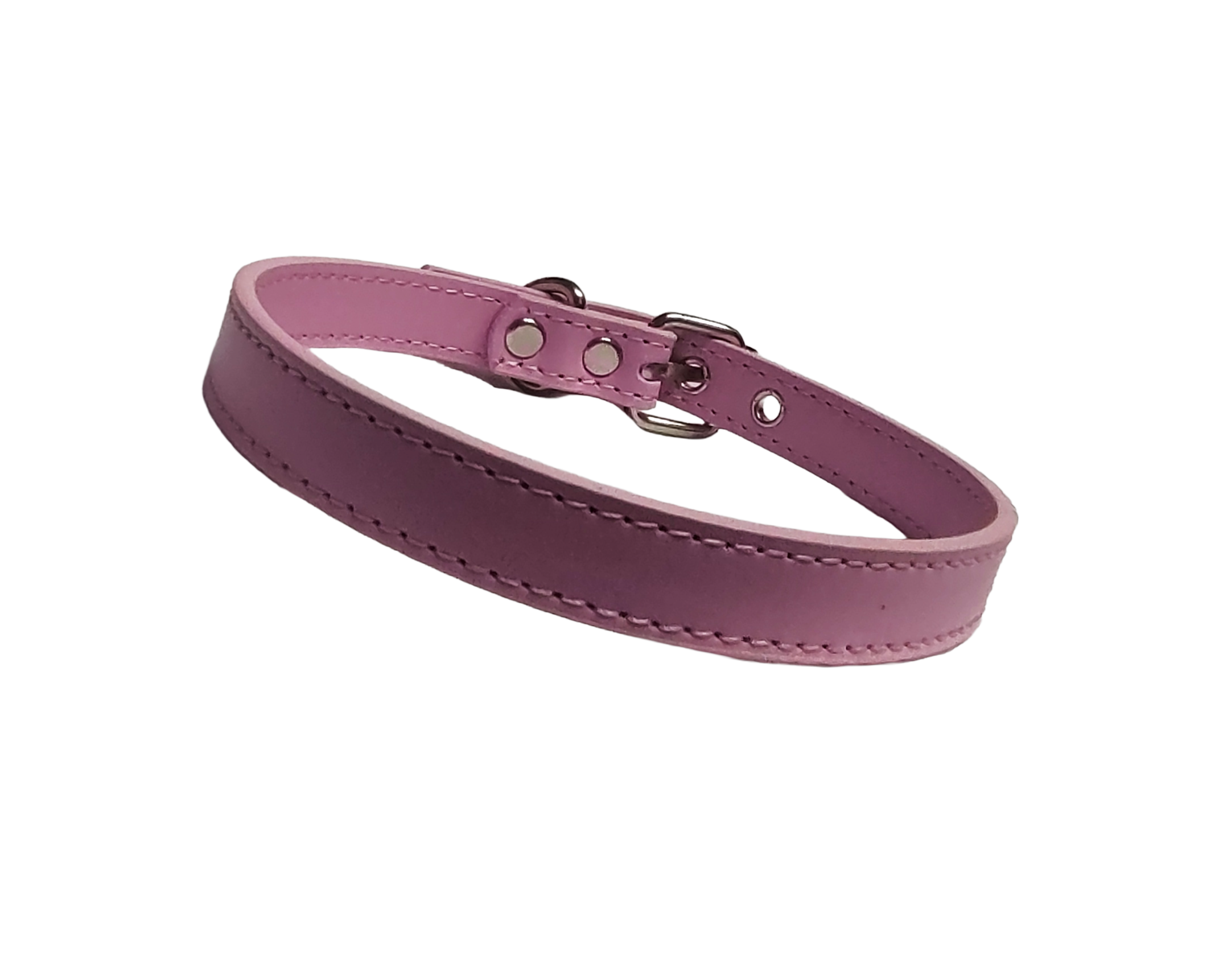 Bubblegum Static Collar - Pink Faux Leather Choker Collar