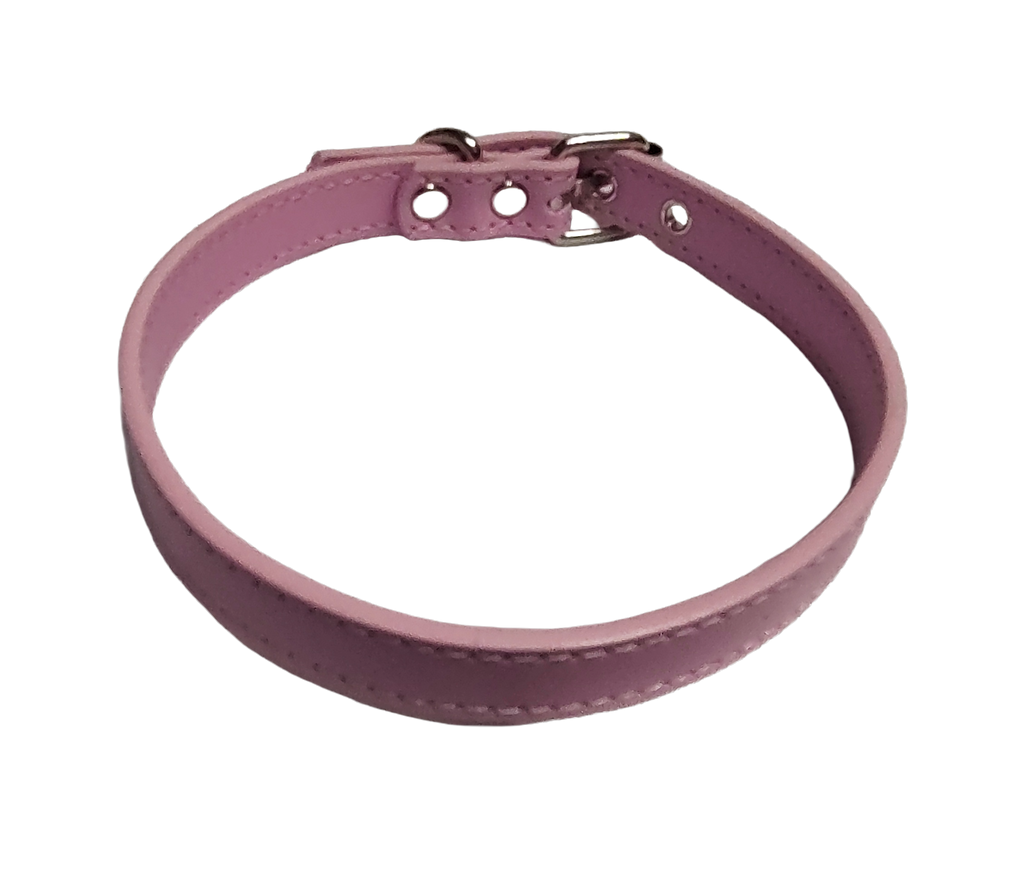 Bubblegum Static Collar - Pink Faux Leather Choker Collar