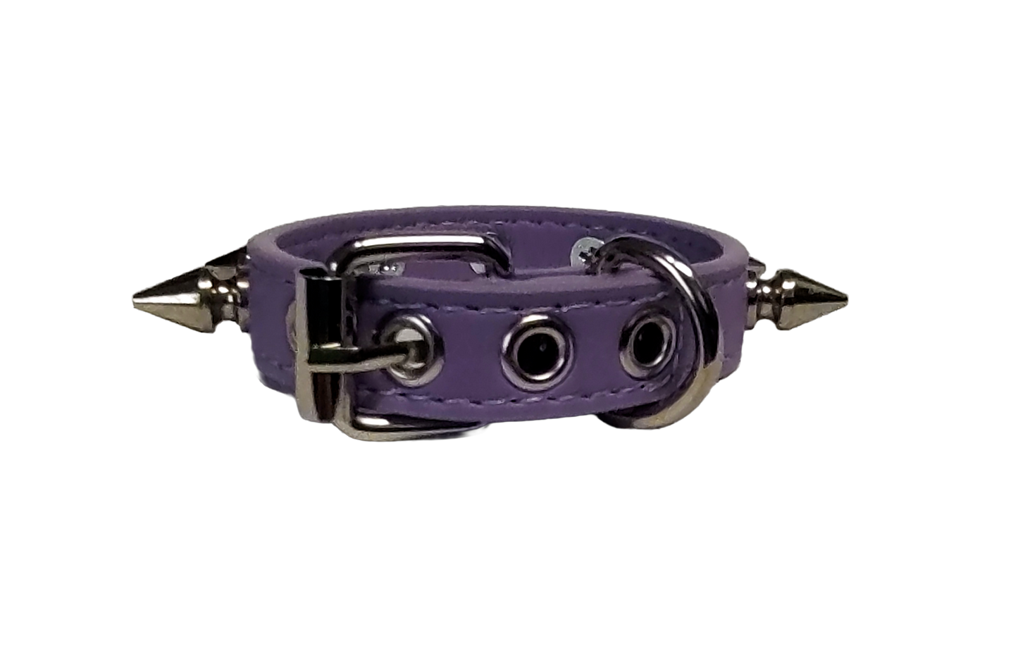 Pastel purple spiked cuff bracelet back view