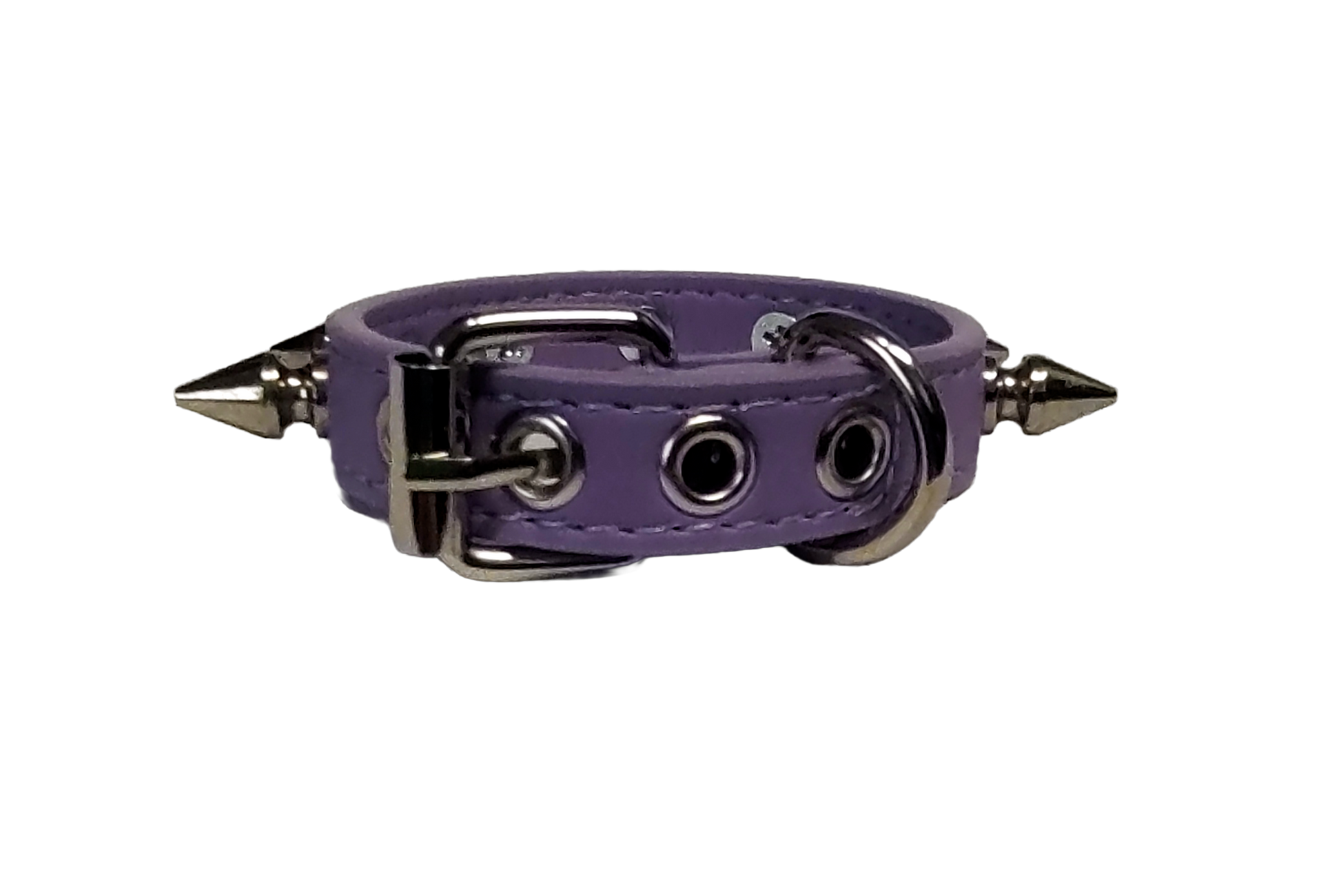 Pastel purple spiked cuff bracelet back view