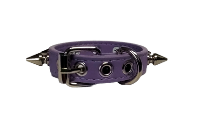 Pastel purple spiked cuff bracelet back view