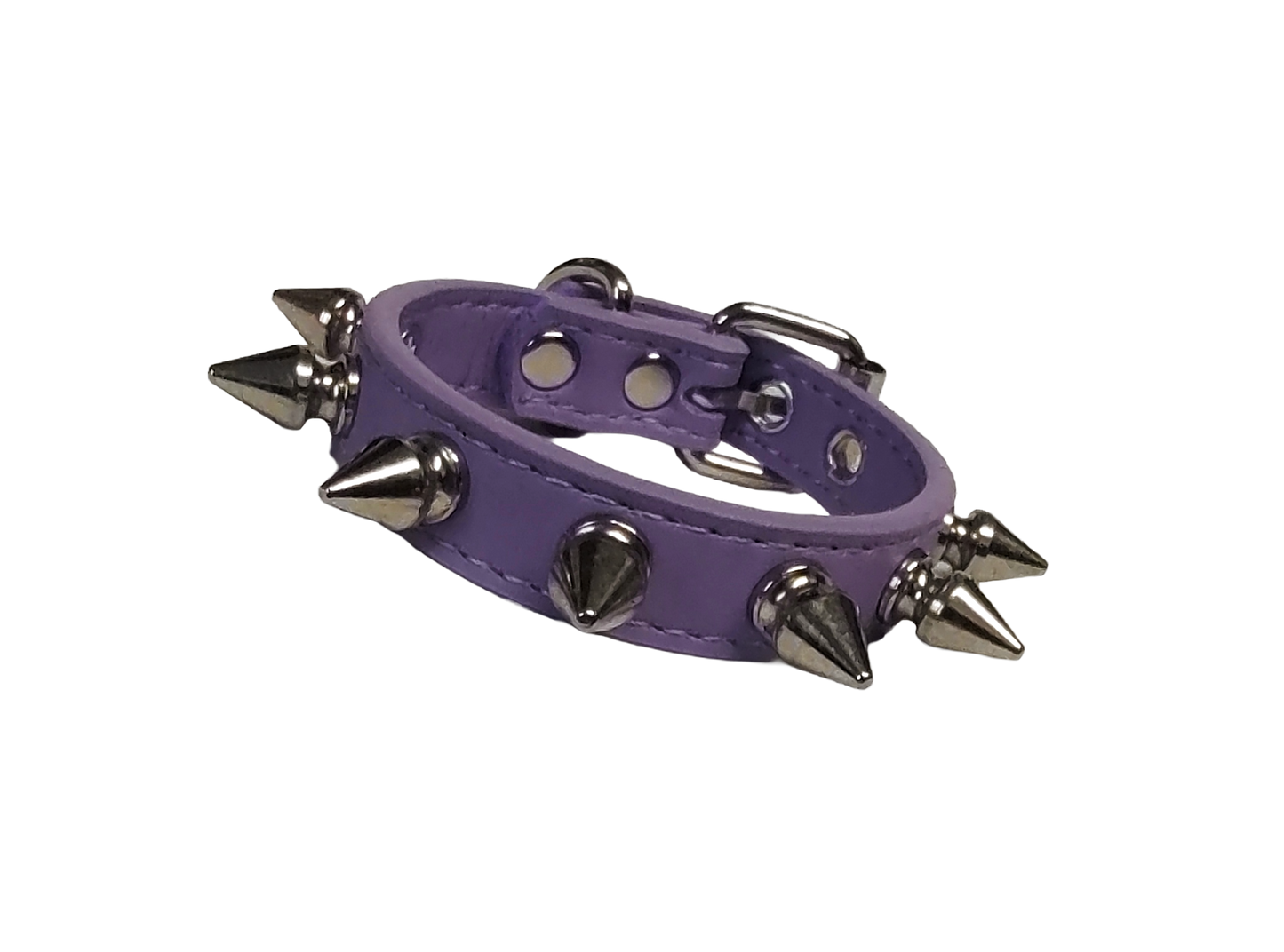 Pastel purple spiked cuff bracelet front view