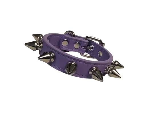 Pastel purple spiked cuff bracelet front view