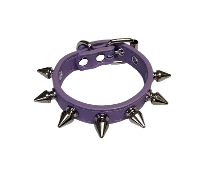Pastel purple spiked cuff bracelet top view