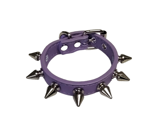 Pastel purple spiked cuff bracelet top view