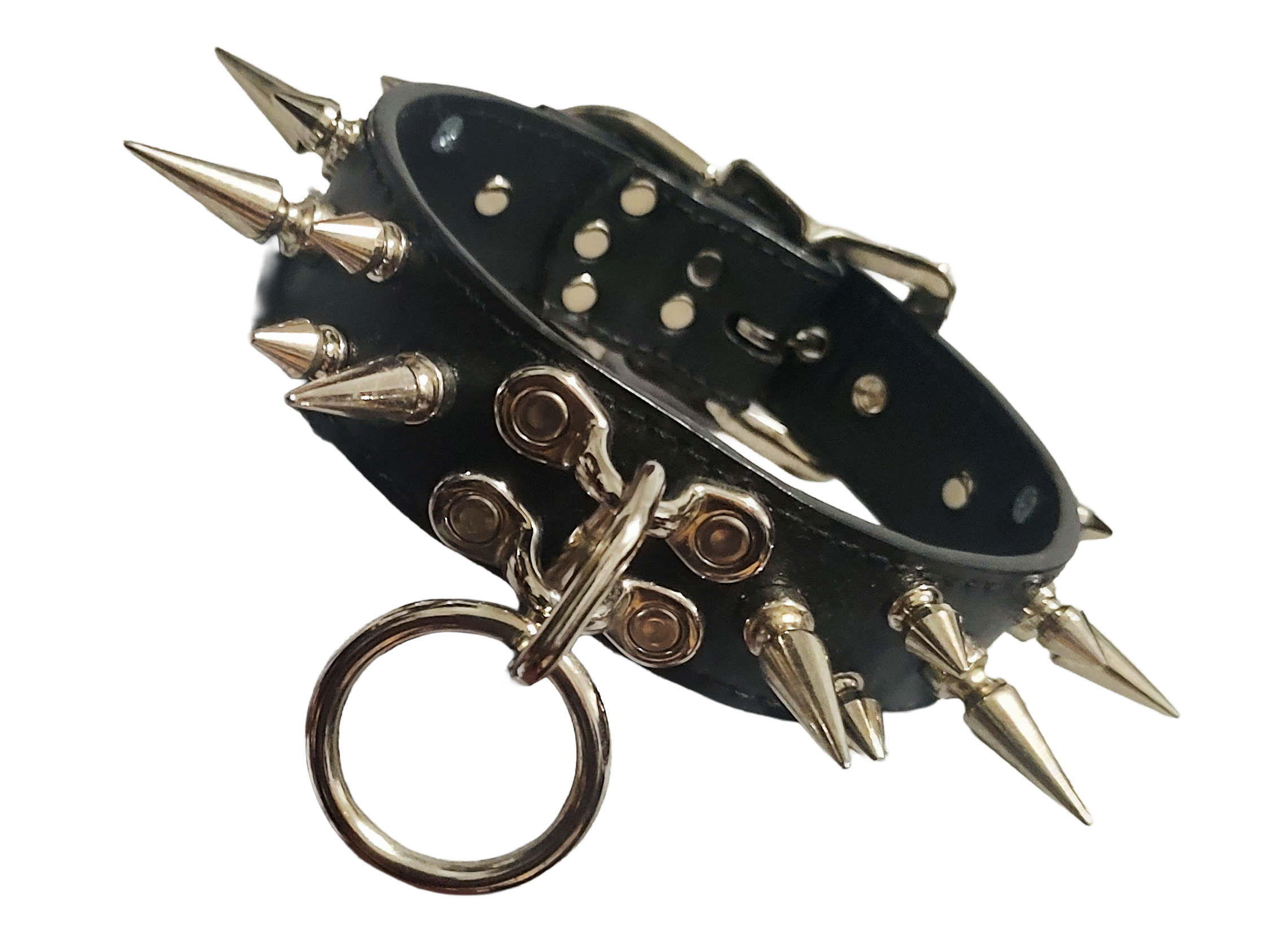 Iron Vow Triple Spiked Halter Ring Collar