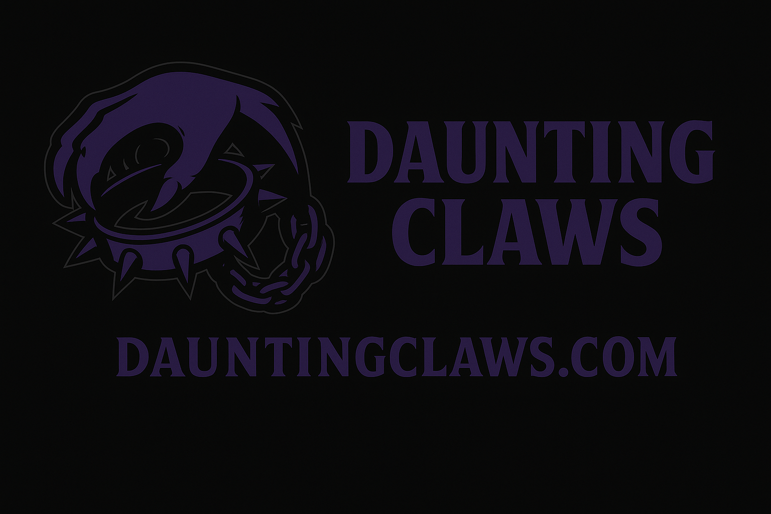 Logo of 'Daunting Claws' with a dark background